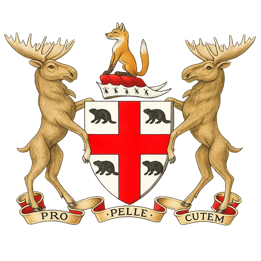 Armoiries de la Compagnie de la Baie d'Hudson. Libre de droits.
